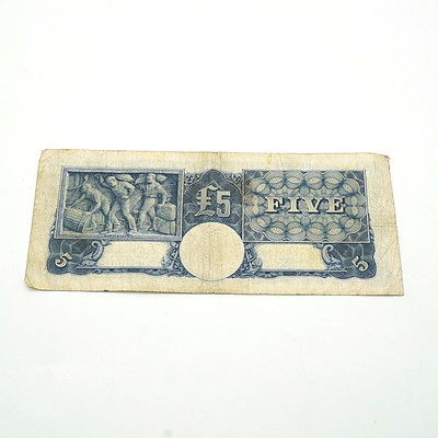 Commonwealth of Australia Armitage / McFarlane Five Pound Note, R72 246357