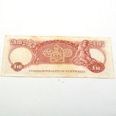 Commonwealth of Australia Coombs/Wilson Ten Pound Note WA 22 932553
