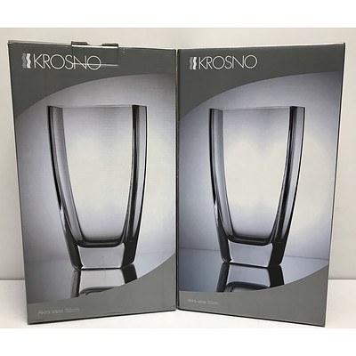 Two Krosno Akira Glass Vases