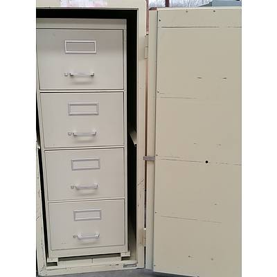 C Class Safe With Four Drawer Filing Cabinet