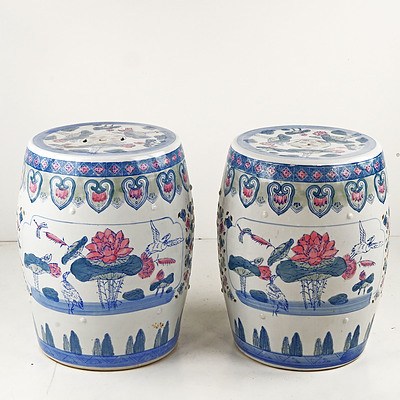 Pair Chinese Porcelain Stools
