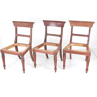 Six Antique Style Mahogany Dining Chair Frames