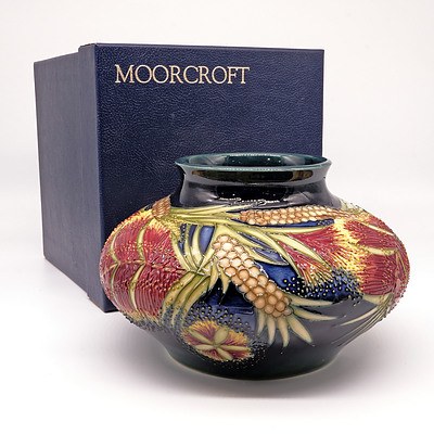 Moorcroft Malahide (Bottlebrush) Pattern Vase by Rachel Bishop 1995 Edition 81/200, Boxed