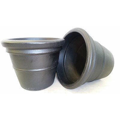 45cm Plastic Cotta Plant Pots - Lot of Five