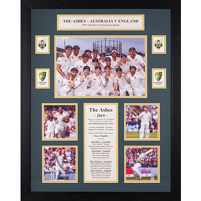 Framed Presentation of the 2019 Ashes Series