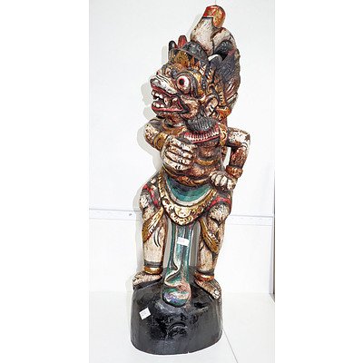 Indonesian Carved and Polychromed Figure of Garuda