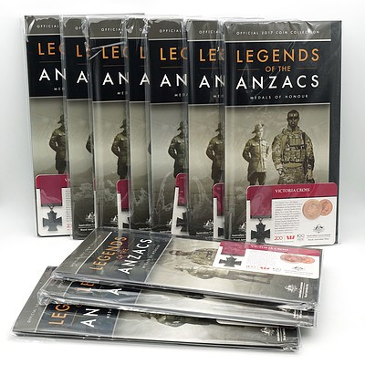 Ten 2017 25c Victoria Cross Legend of ANZAC Carded Coin & Folder