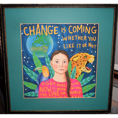 Greta Thunberg Art Print by Amalia Wahlstrom, printed and framed by Framing Matters