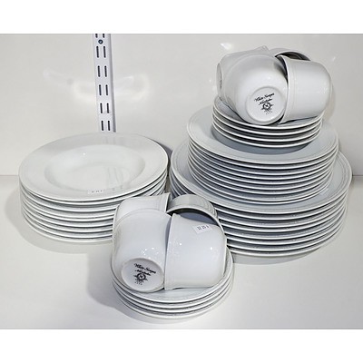Noritake White Scapes Pattern Dinner Setting for Eight with Extra
