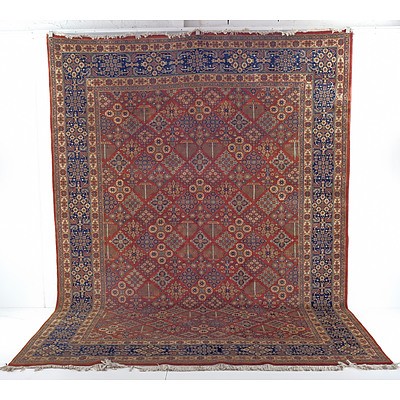 Vintage Persian Bakhtiari Hand Knotted Wool Pile Room Size Carpet