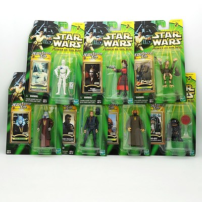 Seven Hasbro 2000 Star Wars Power of the Jedi Collection Two Figures, Including Mas Amedda, K-3PO, Sebulba, Plo Koon and More, New Old Stock 