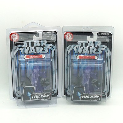Two Hasbro 2004 Star Wars The Original Trilogy Collection Emperor Palpatine Executor Transmission, New Old Stock