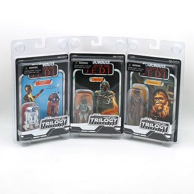 Three Hasbro 2004 Star Wars The Original Trilogy Collection Return of the Jedi Figures, New Old Stock