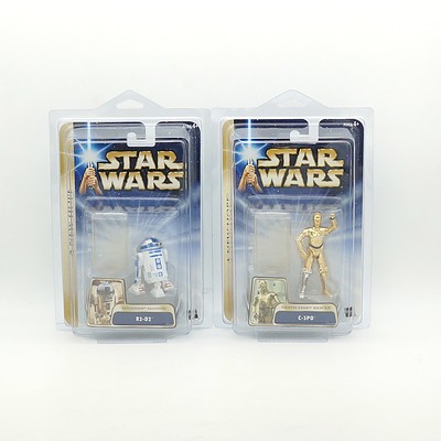 Two Hasbro 2004 Star Wars A New Hope Figures, Including C-3PO and R2-D2, New Old Stock