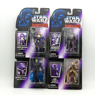 Four Kenner 1996 Star Wars Shadows of the Empire Figures, New Old Stock
