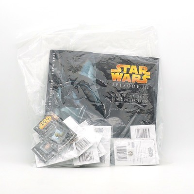  Hasbro 2005 Star Wars Episode III Official Pin Collection with Fifteen Pins, New Old Stock