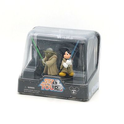 Hasbro 2005 Star Wars Star Tours Jedi Mickey and Yoda, New Old Stock