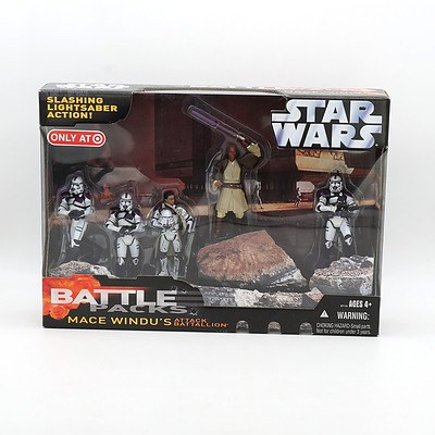 Hasbro 2006 Star Wars Mace Windu Attack Battalion Battle Pack, New Old Stock