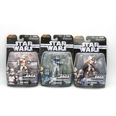 Hasbro 2006 Star Wars The Saga Collection with Exclusive Hologram Figure, Saga 026, 064 and 024, New Old Stock