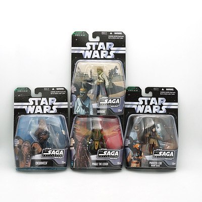 Hasbro 2006 Star Wars The Saga Collection with Exclusive Hologram Figure, Saga 005, 001, 004 and 018, New Old Stock