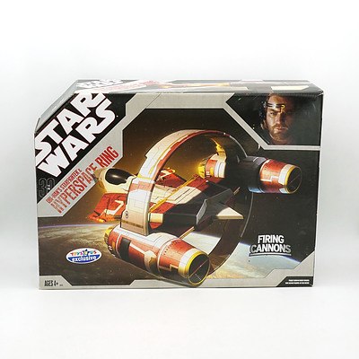 Hasbro 2007 Star Wars Obi Wan Starfighter and Hyperspace Ring, New Old Stock