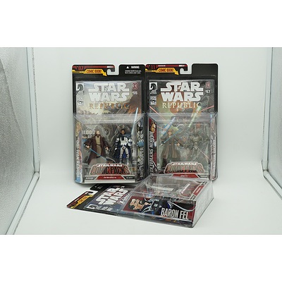 Three Hasbro Star Wars Comic Packs, No 7, 11 and 12, New Old Stock