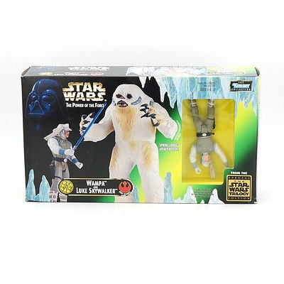 Kenner 1997 Star Wars The Power of the Force Wampa and Luke Skywalker, New Old Stock