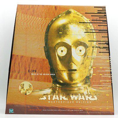 1999 Star Wars Masterpiece Edition Deluxe Illustrated History and Excusive C-3PO Large Collector Figure, Boxed 