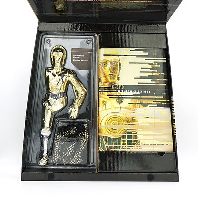 1999 Star Wars Masterpiece Edition Deluxe Illustrated History and Excusive C-3PO Large Collector Figure, Boxed 