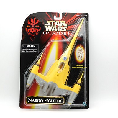 1999 Hasbro Star Wars Episode I Naboo Fighter, New Old Stock