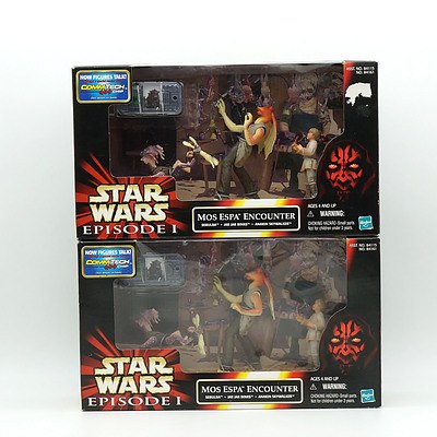 Two 1998 Hasbro Star Wars Episode I Mos Espa Encounter Commtech Chip Packs, New Old Stock