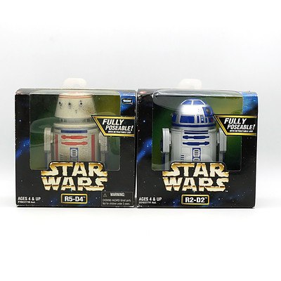 1998 Kenner Star Wars R2-D2 and R5-D4, New Old Stock