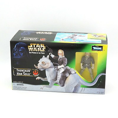 1998 Kenner Star Wars The Power of the Force Tauntaun and Han Solo, New Old Stock
