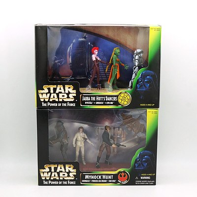 1998 Kenner Star Wars The Power of the Force Mynock Hunt and Jabba The Hutt's Dancers, New Old Stock