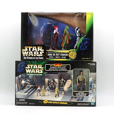 1998 Kenner Star Wars The Power of the Force Jabba The Hutt's Dancers and Jabbas Palace, New Old Stock