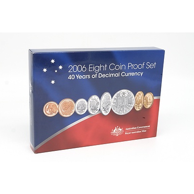 2006 40 Years of Decimal Currency Eight Coin Proof Set