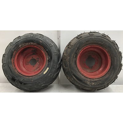 Two Different Sized ATV Wheels