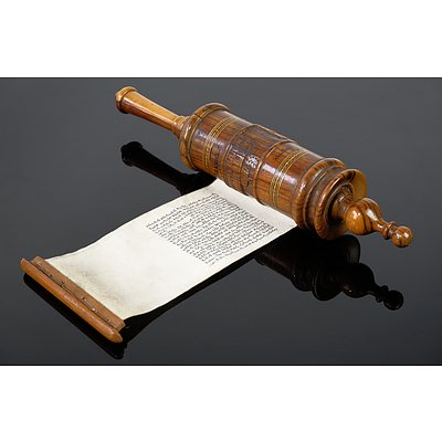 Olive Wood Torah Scroll from Jerusalem, The Temples Place, Western Wall