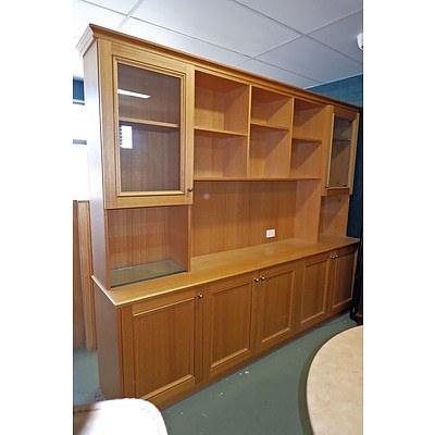Large Ash Office Wall Unit