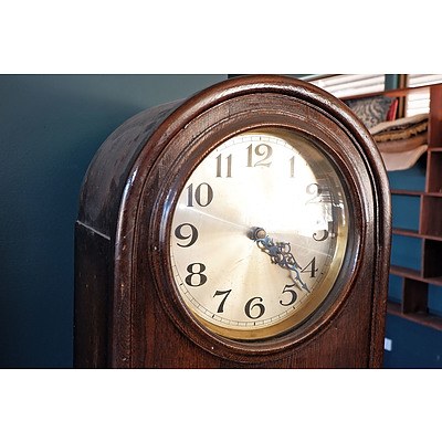 Art Deco Oak Weight Driven Chiming Longcase Clock Circa 1930s