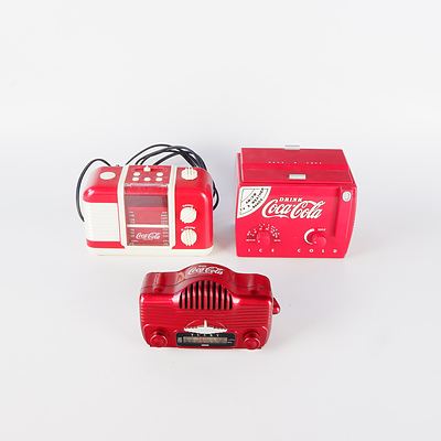 Three Coca Cola Novelty Radios