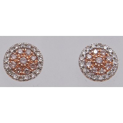 18ct Rose Gold Argyle Pink Diamond And White Diamond Earrings