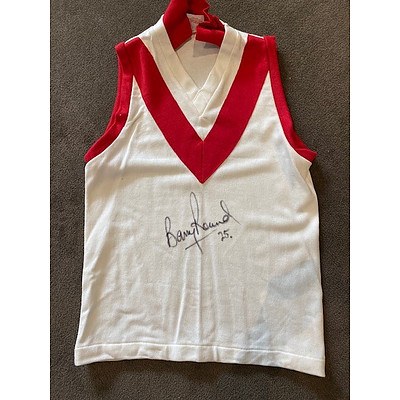 AFL Jumper Signed by Barry Round - Brownlow Medallist - South Melbourne/Sydney Swans Football Club