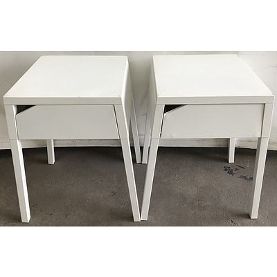 Pair Of White Side Tables