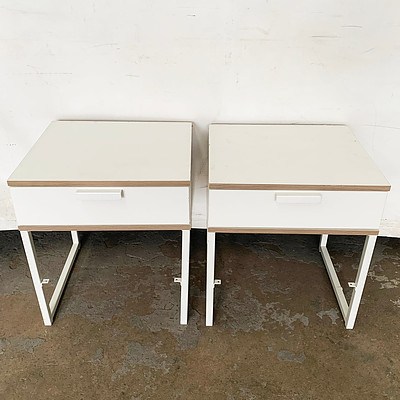 A Pair of Single Draw Bedside Tables