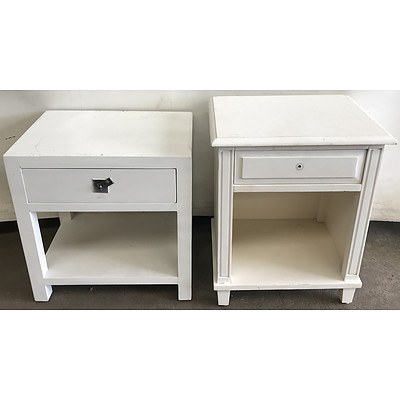 Two White Side Tables