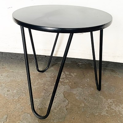 Black Side Coffee Tables With Metal Legs - Lot of 9