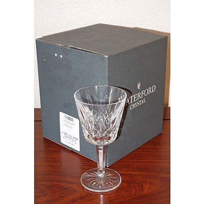 Boxed Set of Four Waterford Crystal "Lismore" Pattern Claret Glasses