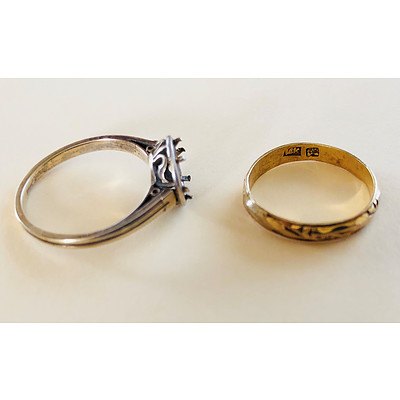 LATE ADDITION - Two Chinese 14K Gold Rings, 2g Overall