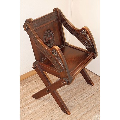 Antique Australian Stained Kauri Pine Glastonbury Chair
